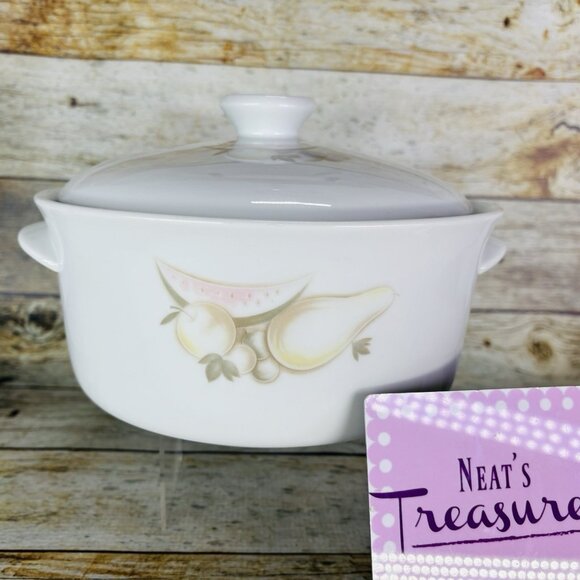 Noritake Cook'n Serve MELANIE Pastel Fruit Handled 2 Qt Covered Casserole Dish - Picture 1 of 16